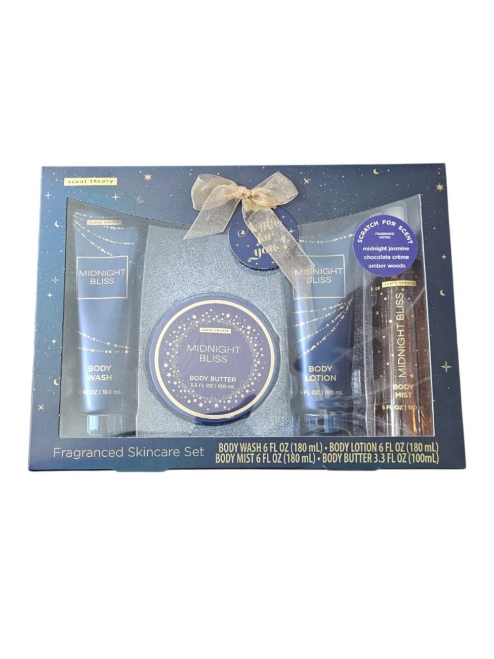 Scent Theory Starry Night New 4 Piece Holiday Body Skincare Gift Set NIB